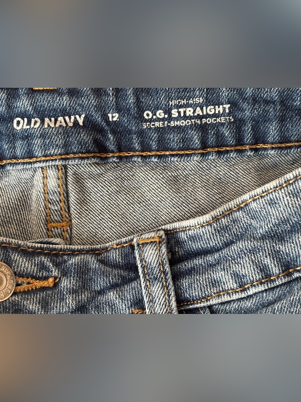 Old Navy High-Rise O.G. Straight Jeans Size 12 - Picture 3 of 4